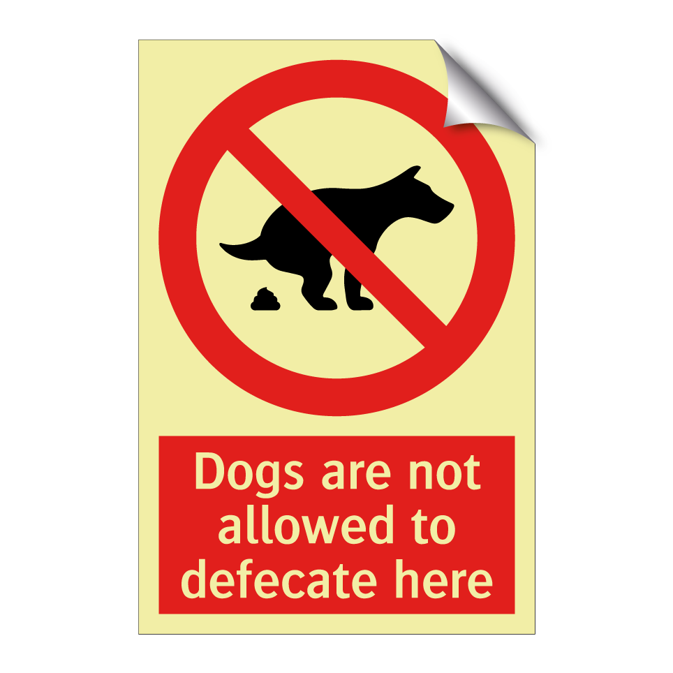 Dogs are not allowed to defecate here