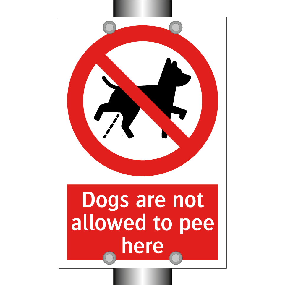 Dogs are not allowed to pee here