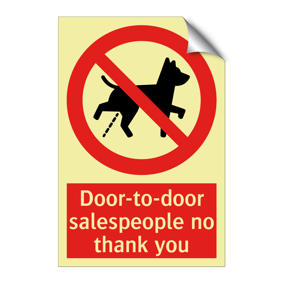 Door-to-door salespeople no thank you
