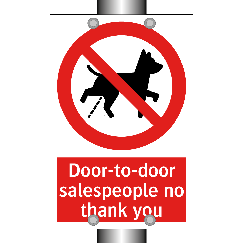 Door-to-door salespeople no thank you