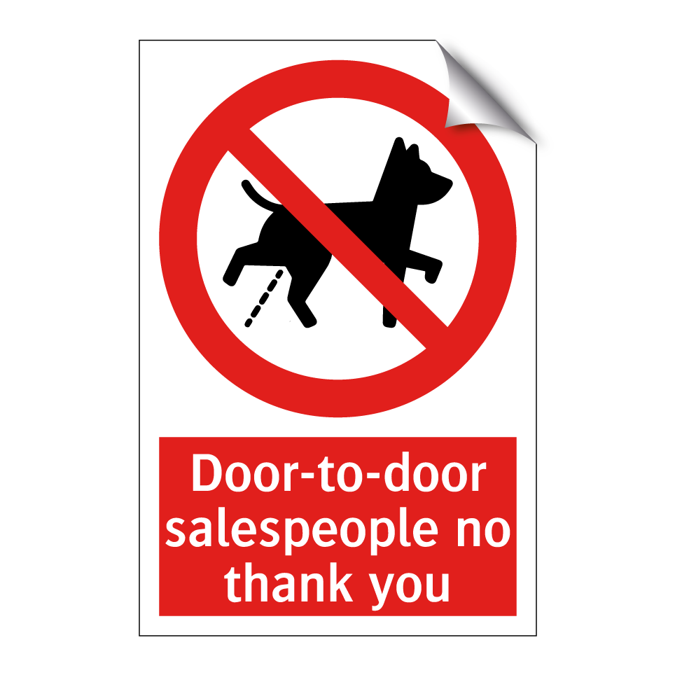 Door-to-door salespeople no thank you