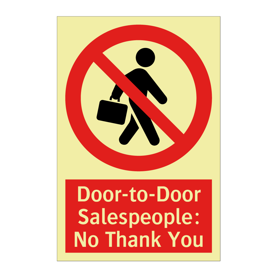 Door-to-Door Salespeople: No Thank You