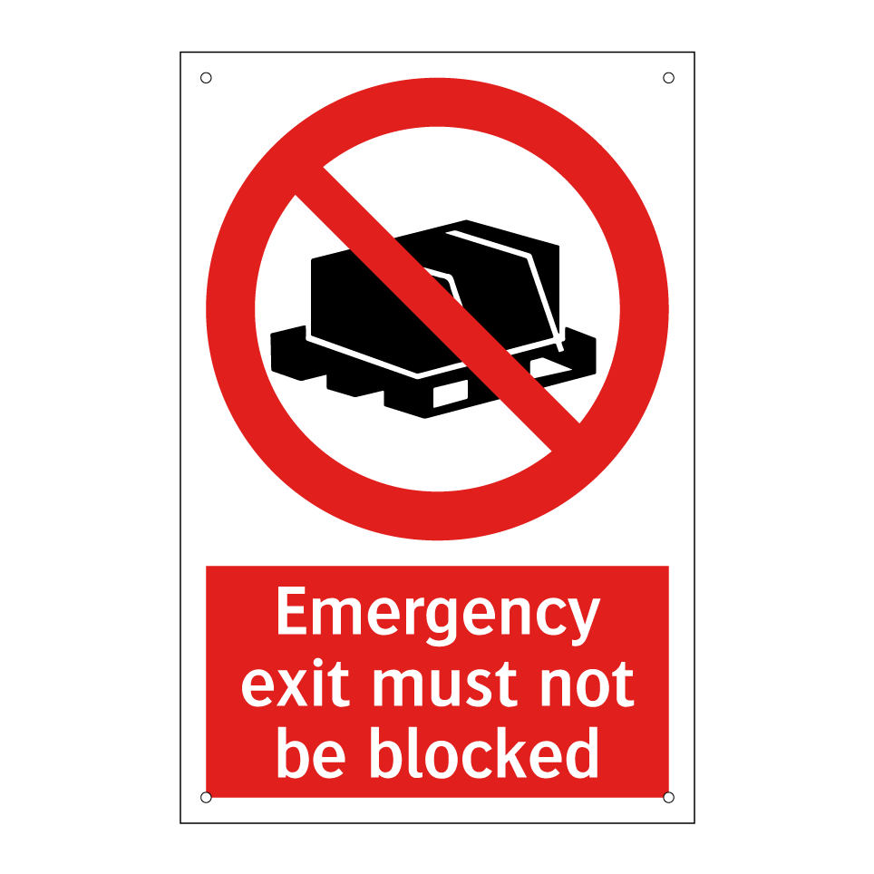 Emergency exit must not be blocked