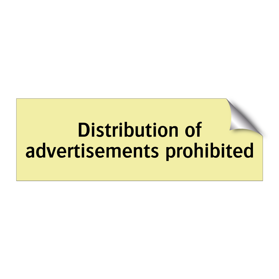 Distribution of advertisements prohibited