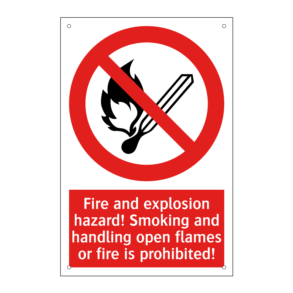 Fire and explosion hazard! Smoking and handling open flames or fire is prohibited!