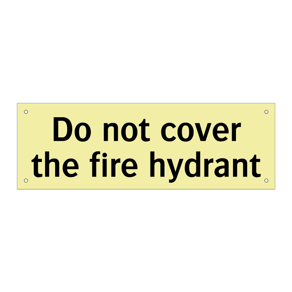 Do not cover the fire hydrant