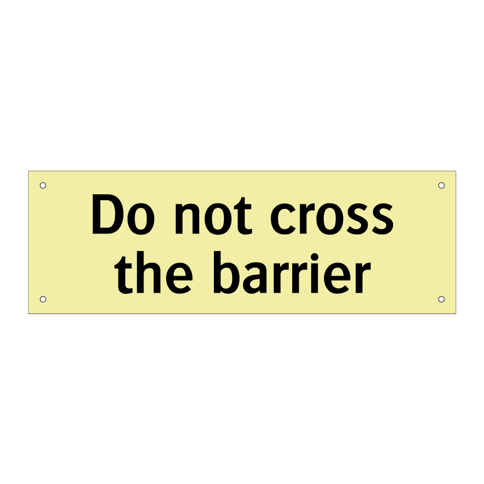 Do not cross the barrier