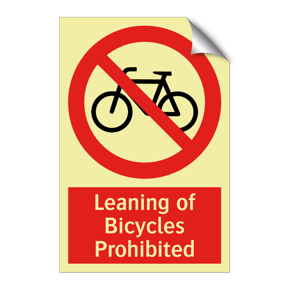 Leaning of Bicycles Prohibited