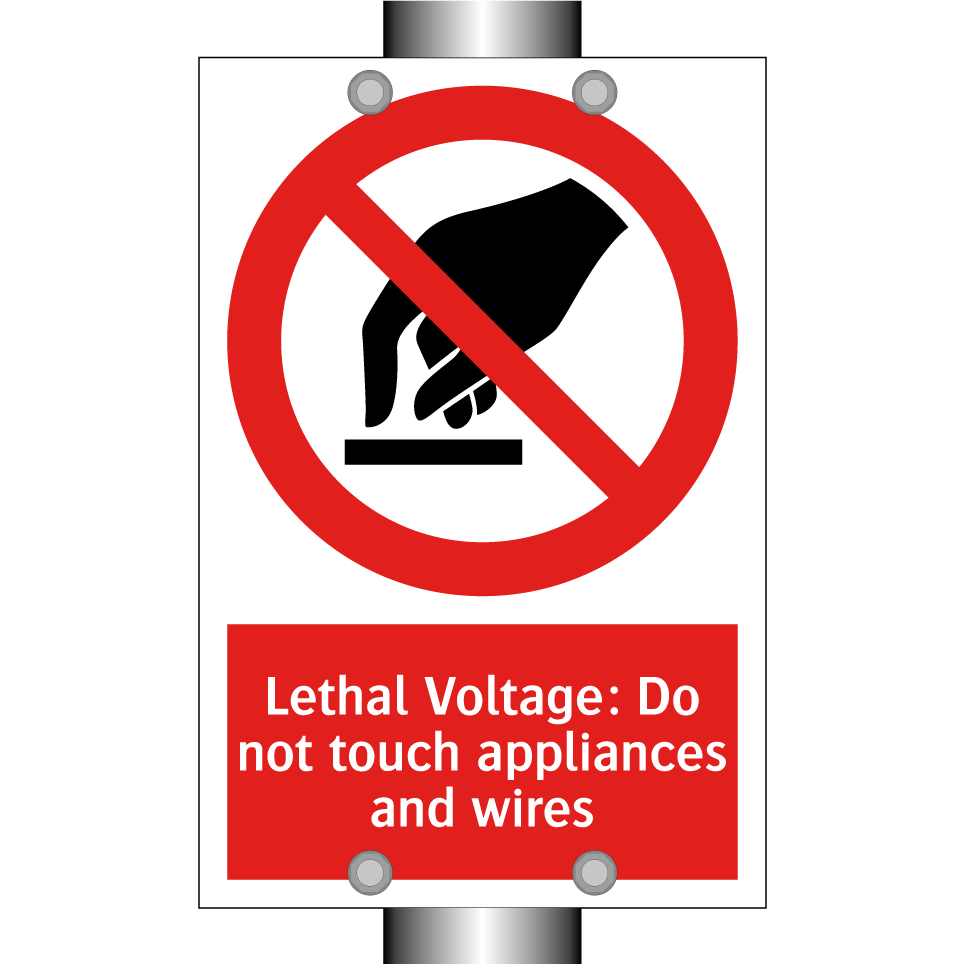 Lethal Voltage: Do not touch appliances and wires
