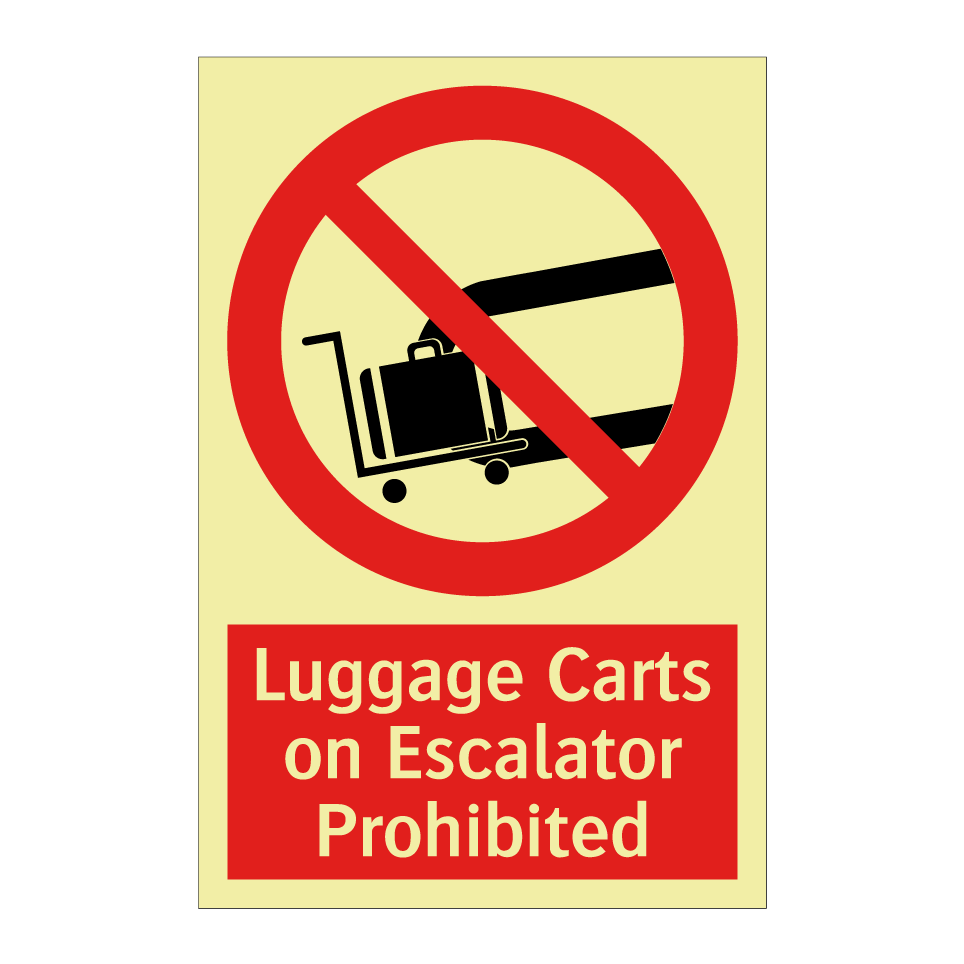 Luggage Carts on Escalator Prohibited