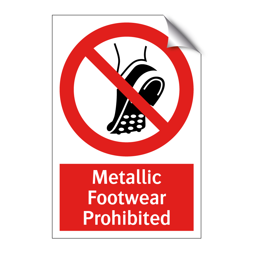Metallic Footwear Prohibited