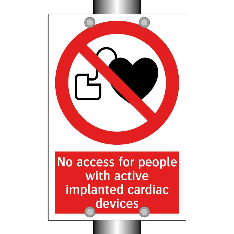 No access for people with active implanted cardiac devices