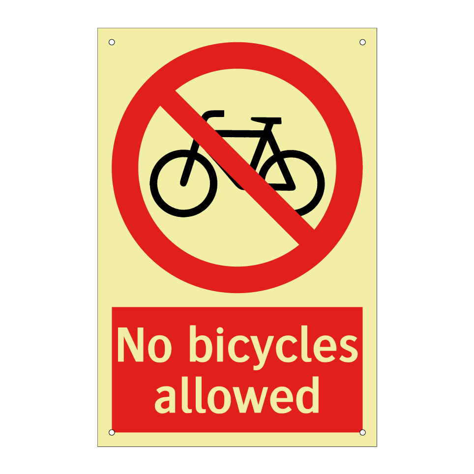 No bicycles allowed