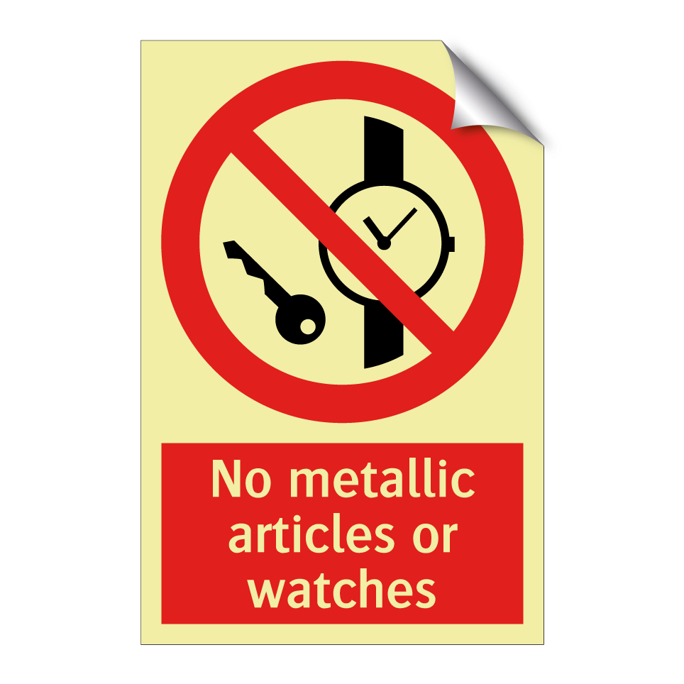 No metallic articles or watches