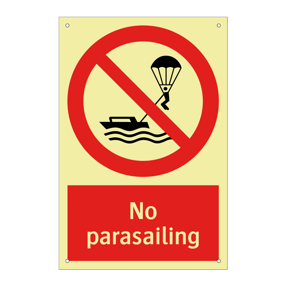 No parasailing