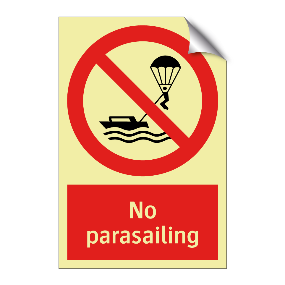 No parasailing