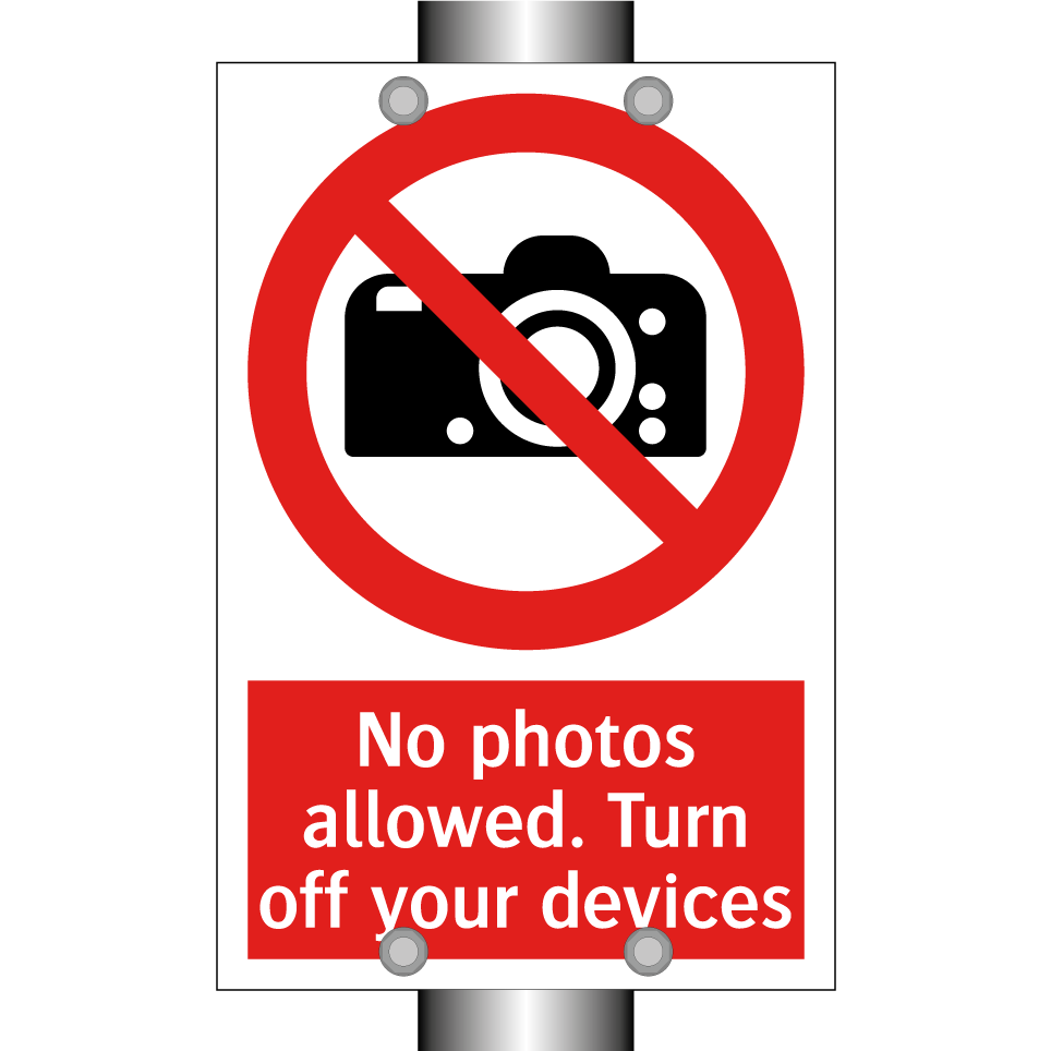 No photos allowed. Turn off your devices