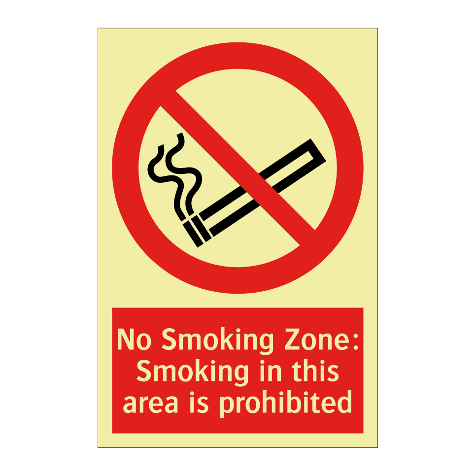 No Smoking Zone: Smoking in this area is prohibited