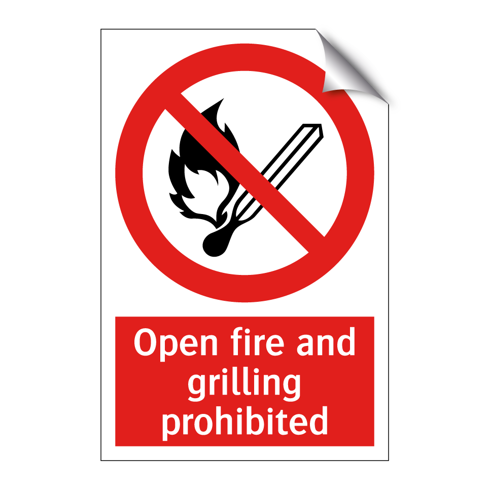 Open fire and grilling prohibited