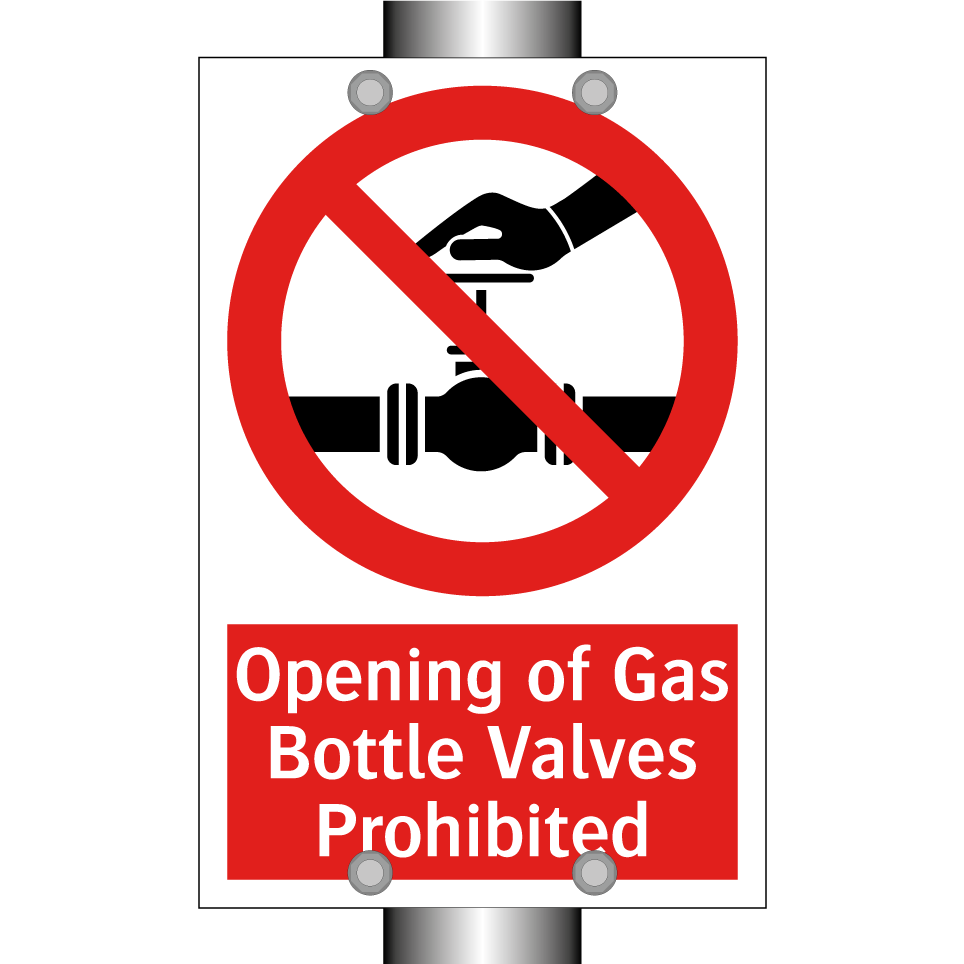 Opening of Gas Bottle Valves Prohibited