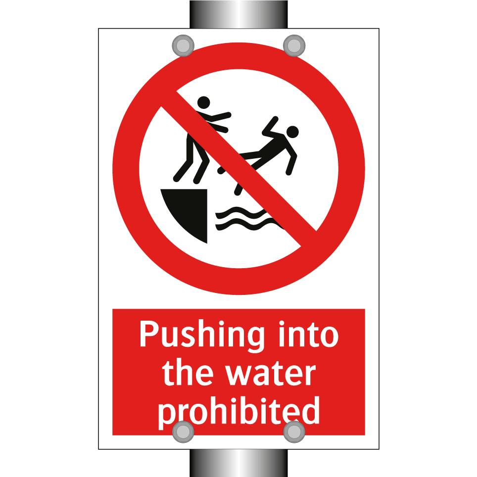 Pushing into the water prohibited