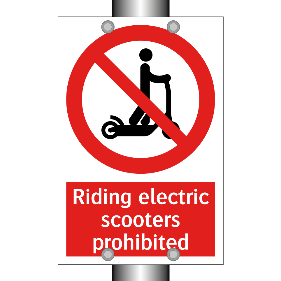 Riding electric scooters prohibited