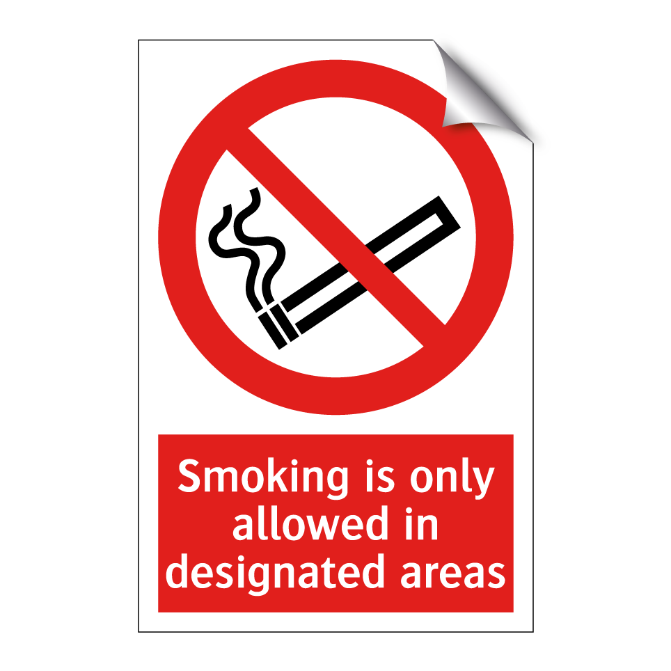 Smoking is only allowed in designated areas