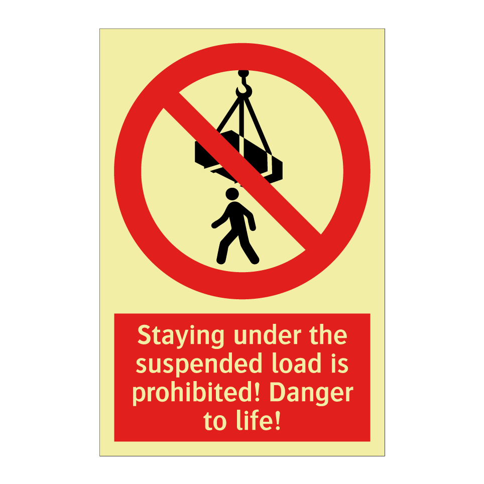 Staying under the suspended load is prohibited! Danger to life!