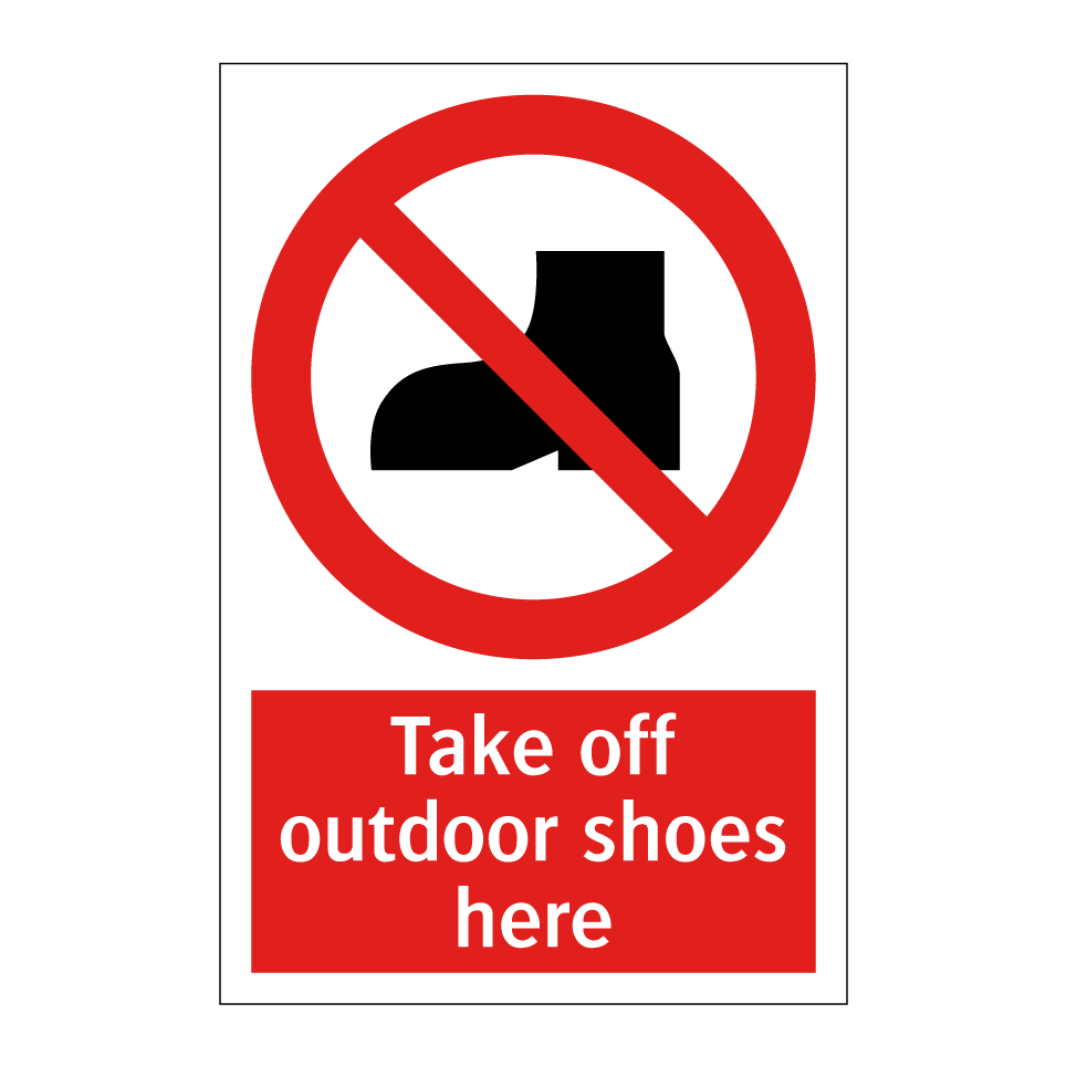Take off outdoor shoes here