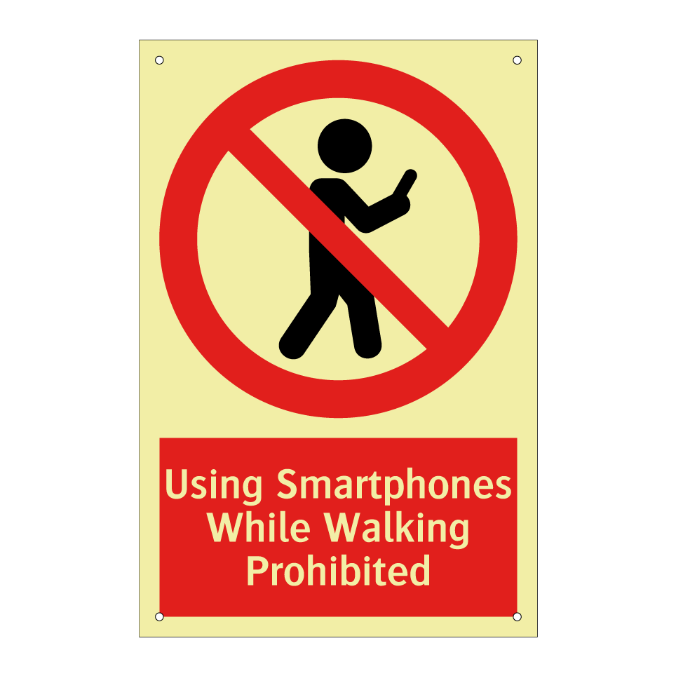 Using Smartphones While Walking Prohibited