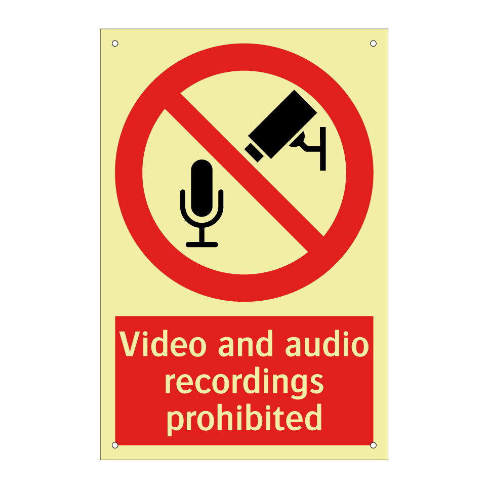 Video and audio recordings prohibited