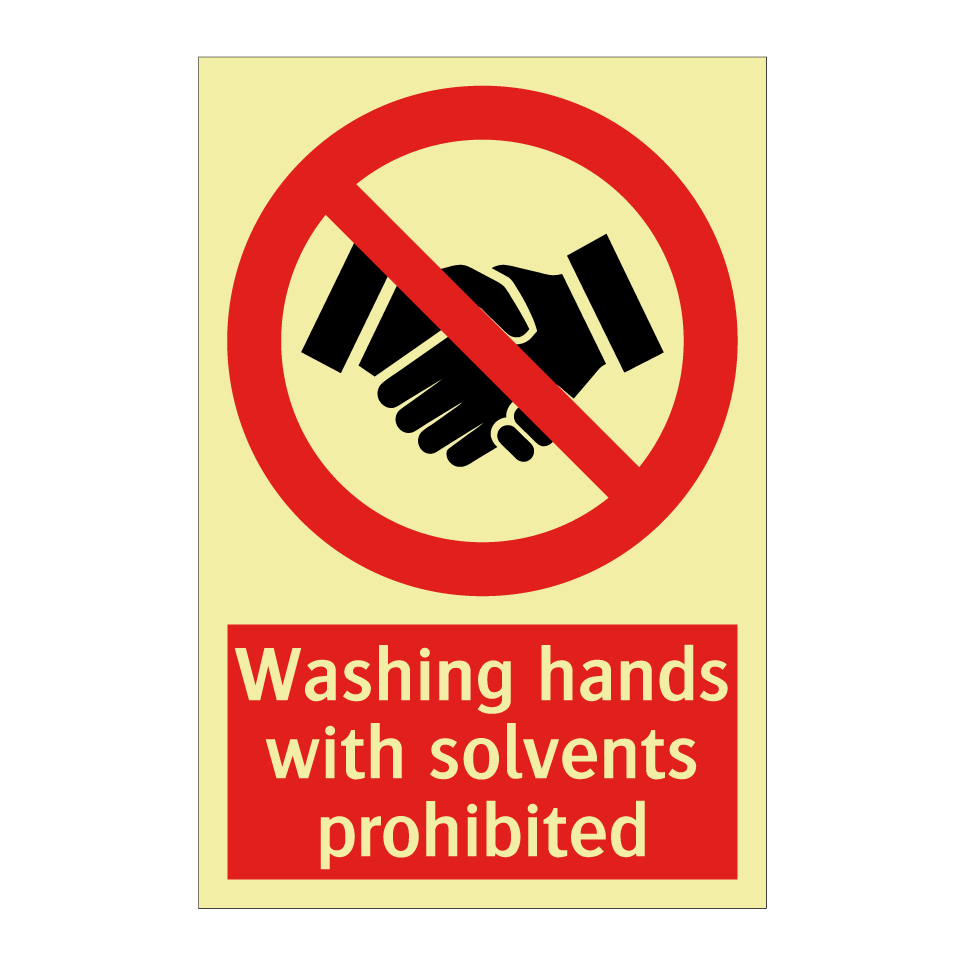 Washing hands with solvents prohibited