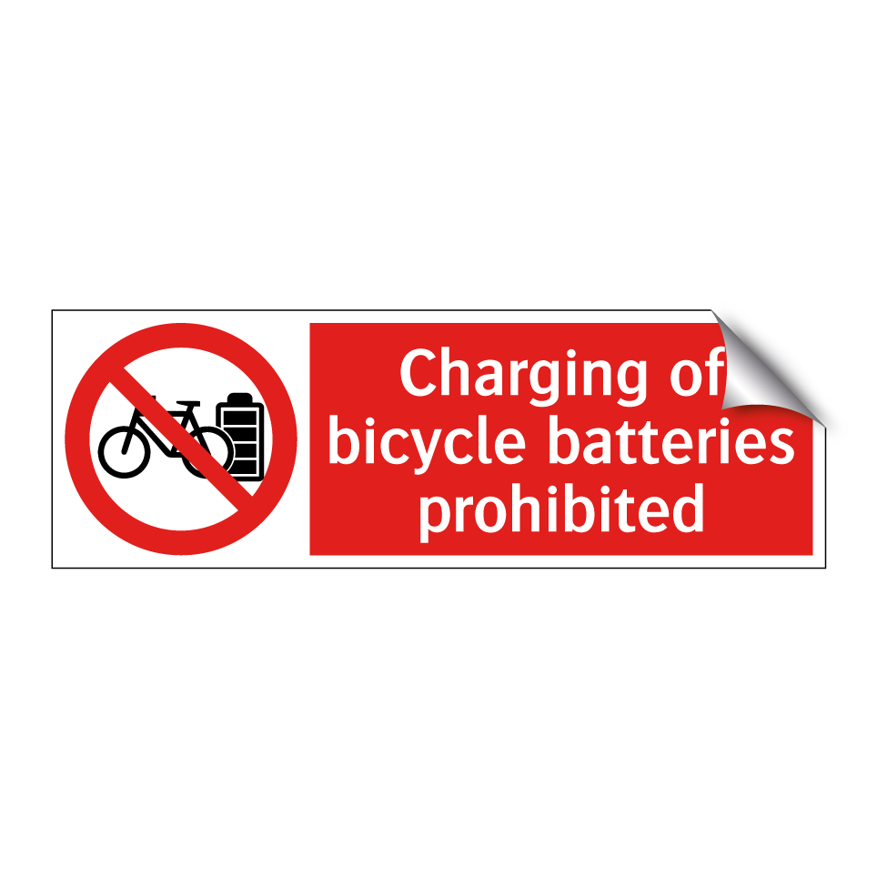 Charging of bicycle batteries prohibited