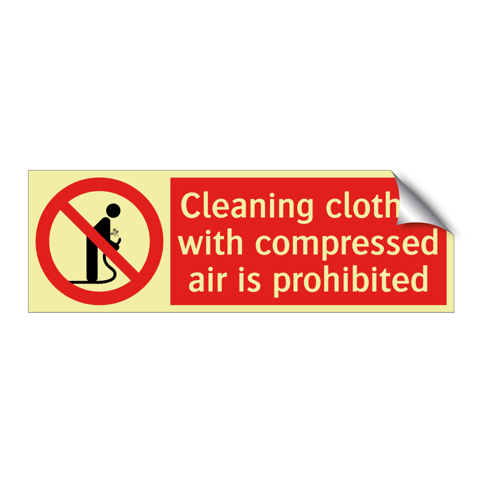 Cleaning clothes with compressed air is prohibited