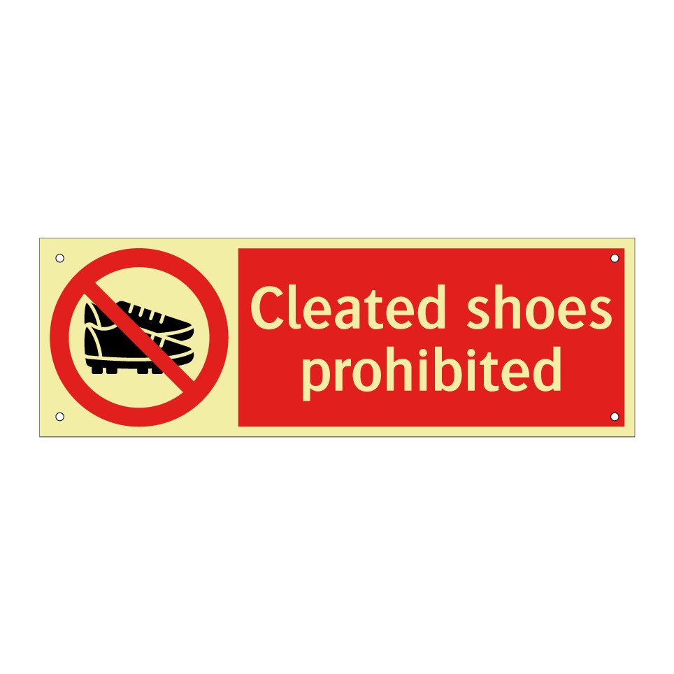 Cleated shoes prohibited