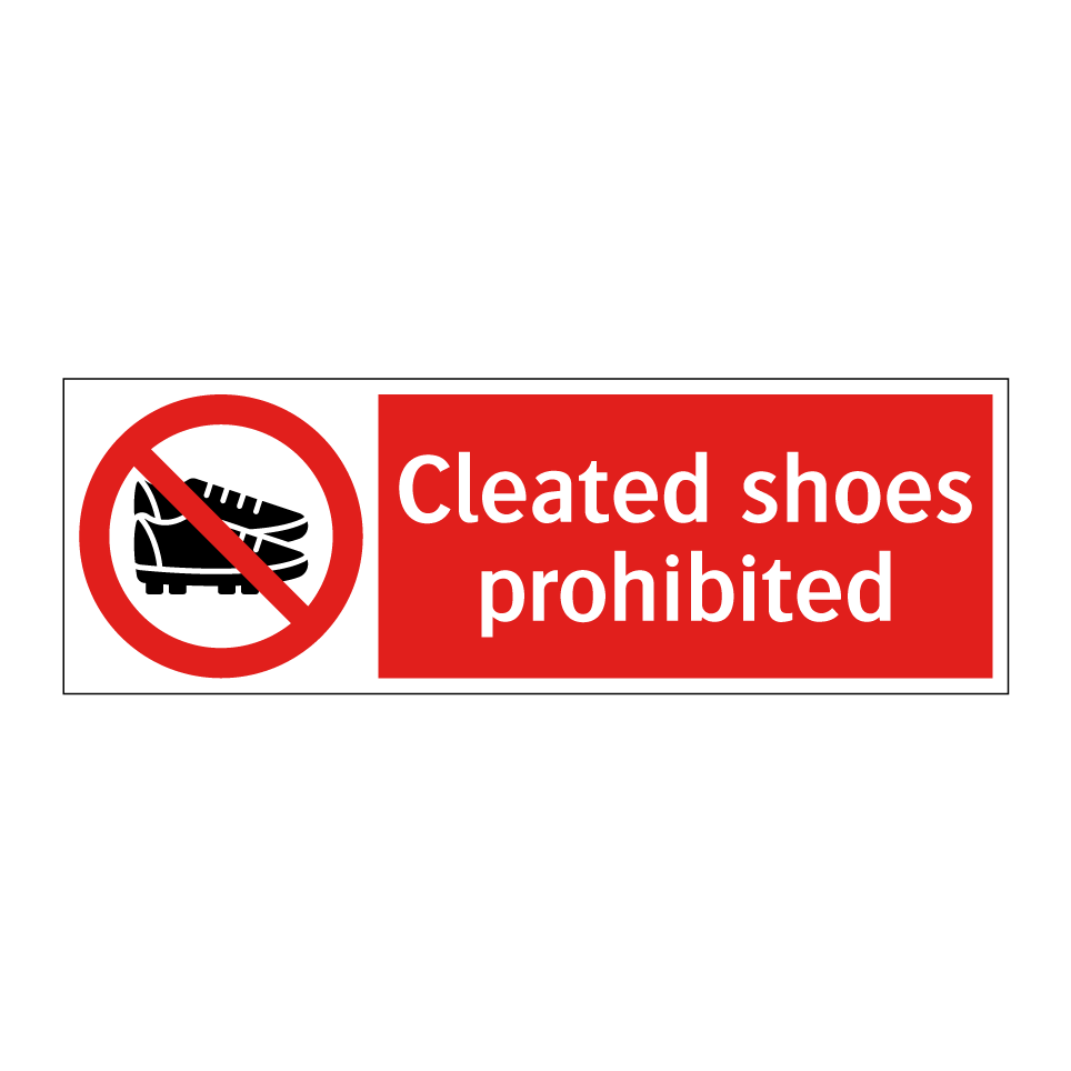 Cleated shoes prohibited