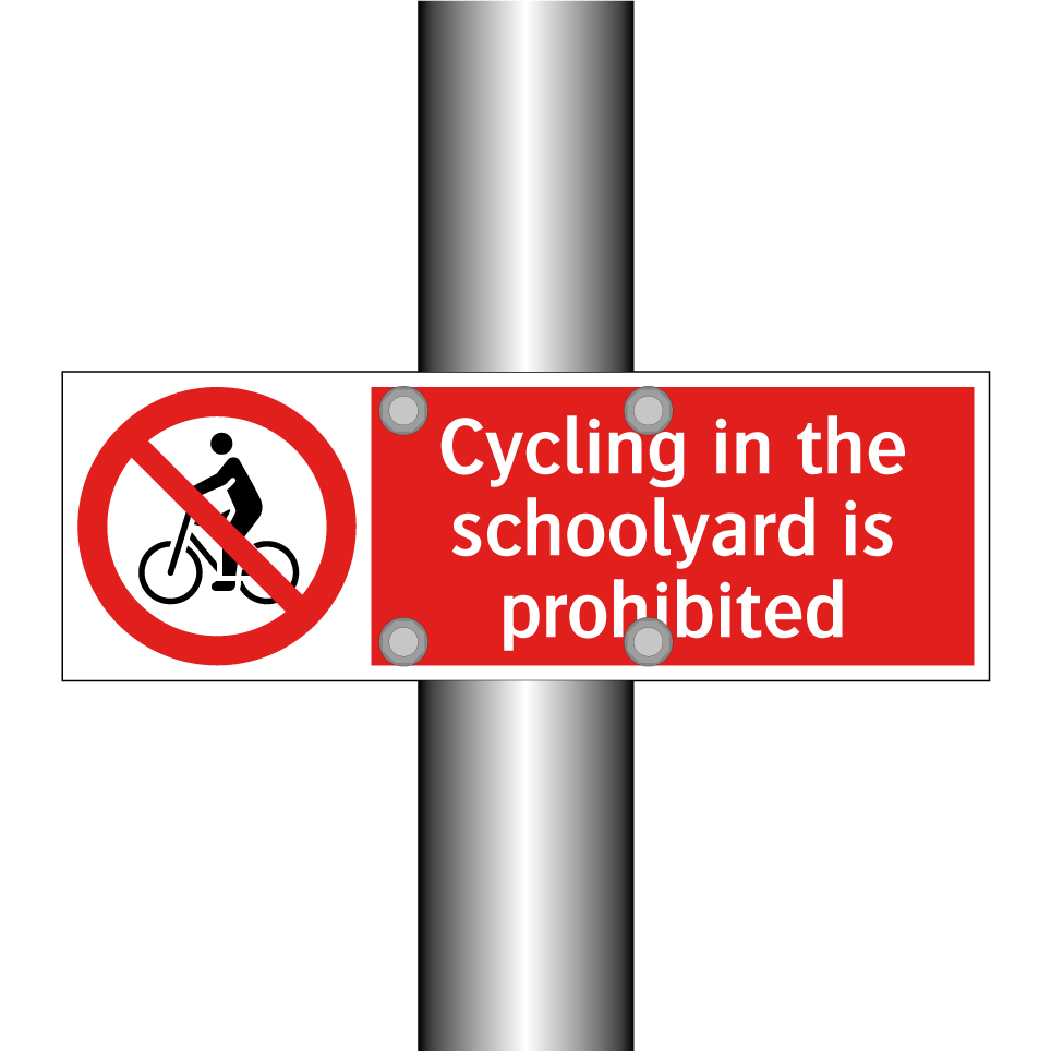 Cycling in the schoolyard is prohibited