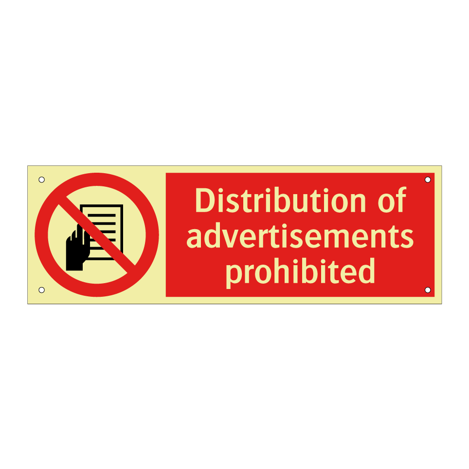 Distribution of advertisements prohibited