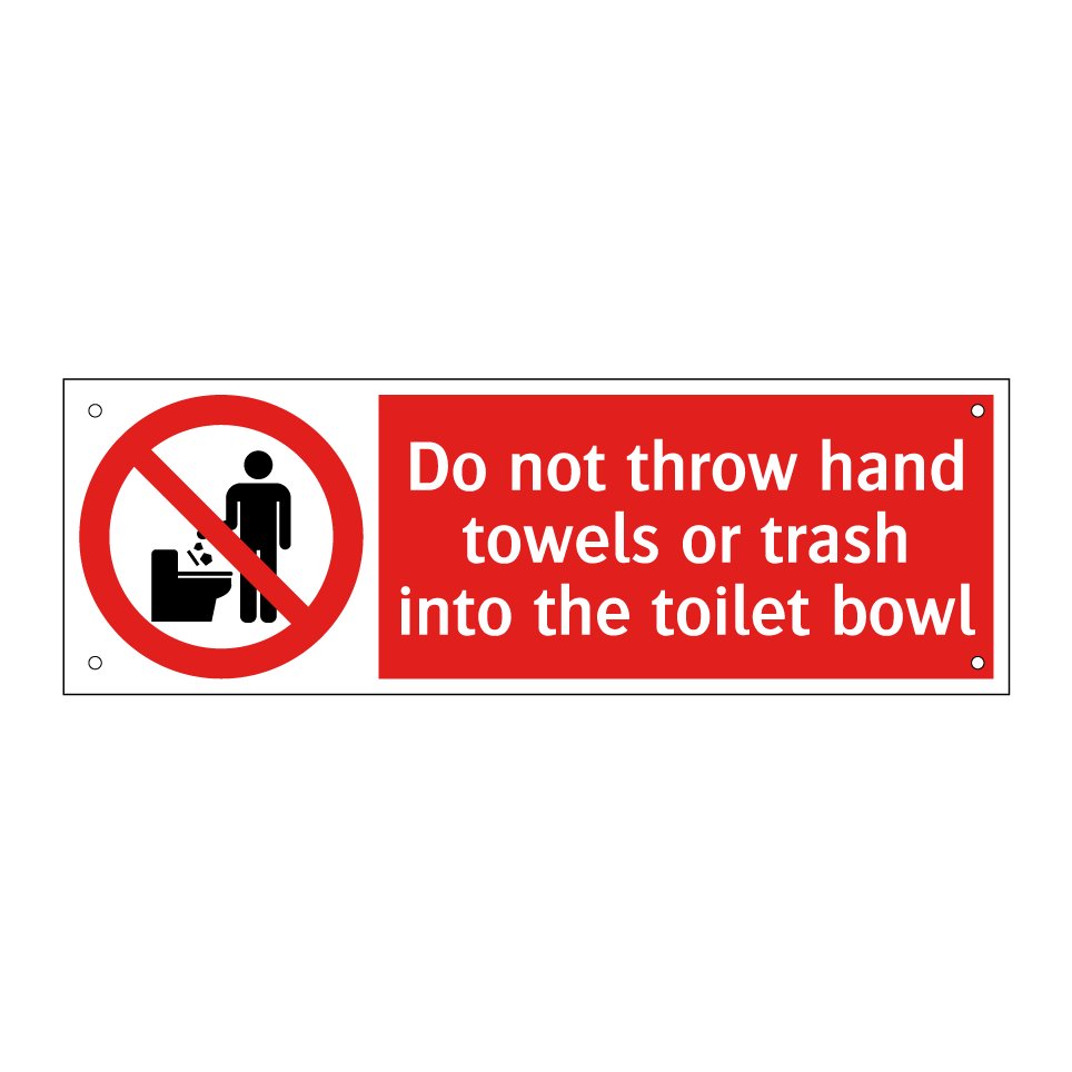 Do not throw hand towels or trash into the toilet bowl