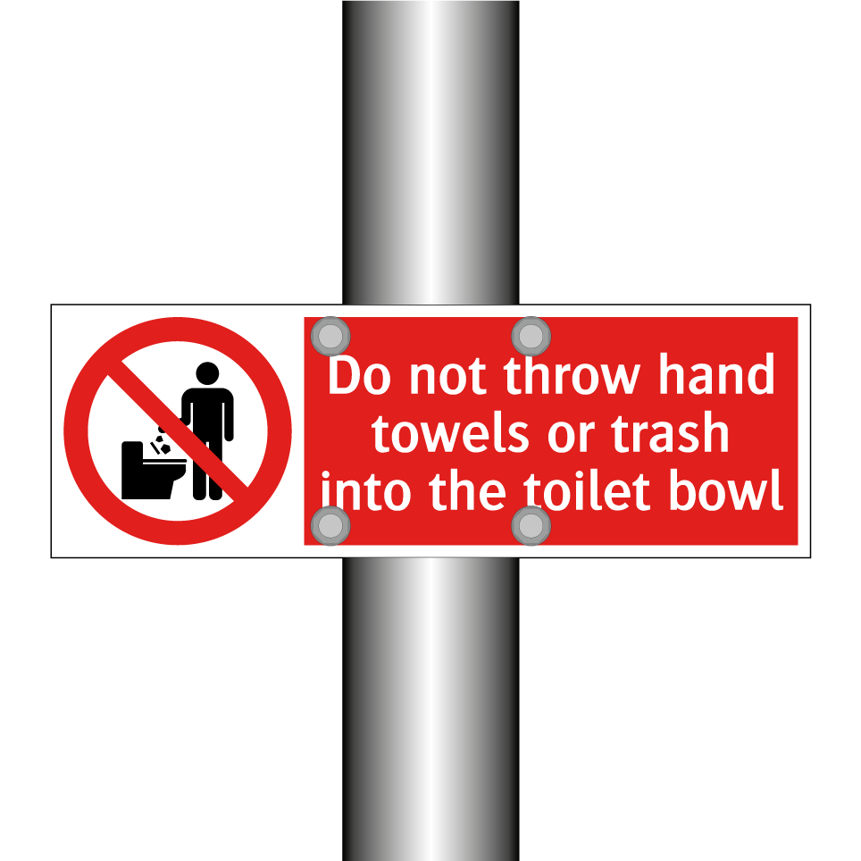 Do not throw hand towels or trash into the toilet bowl