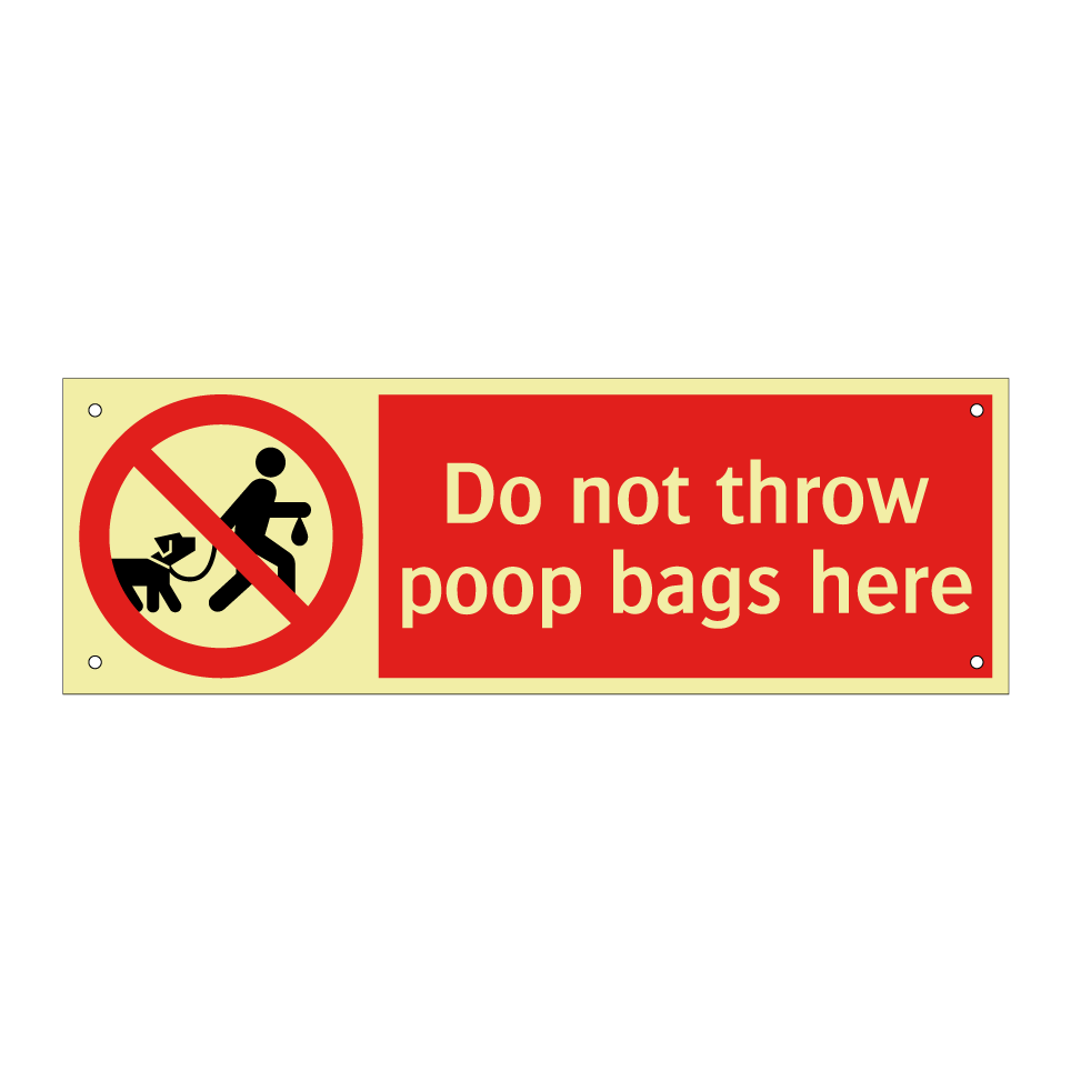 Do not throw poop bags here