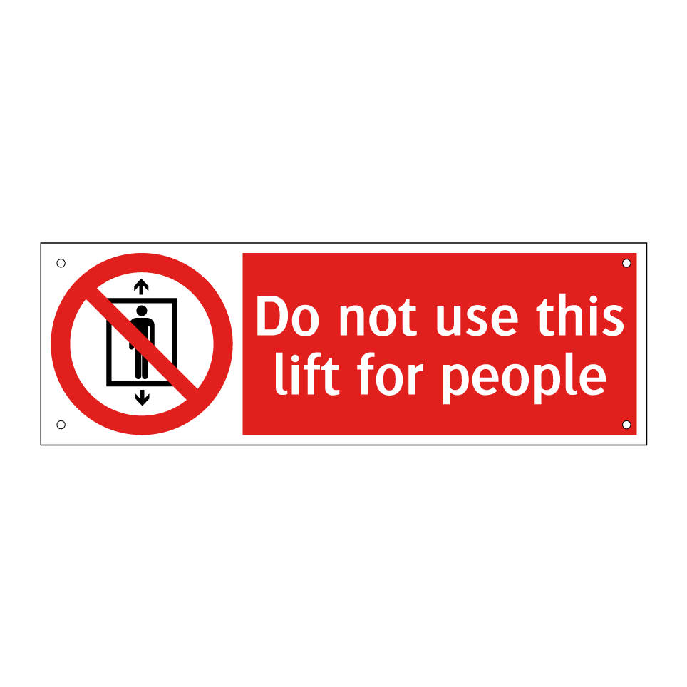 Do not use this lift for people
