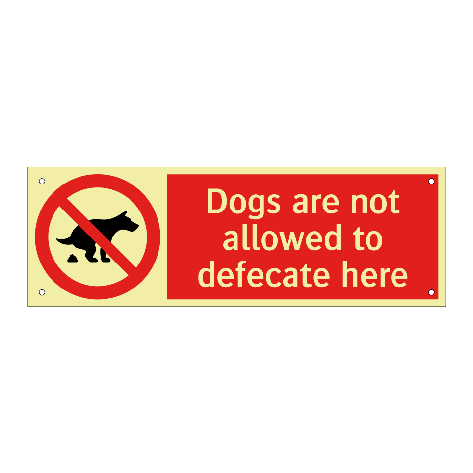 Dogs are not allowed to defecate here