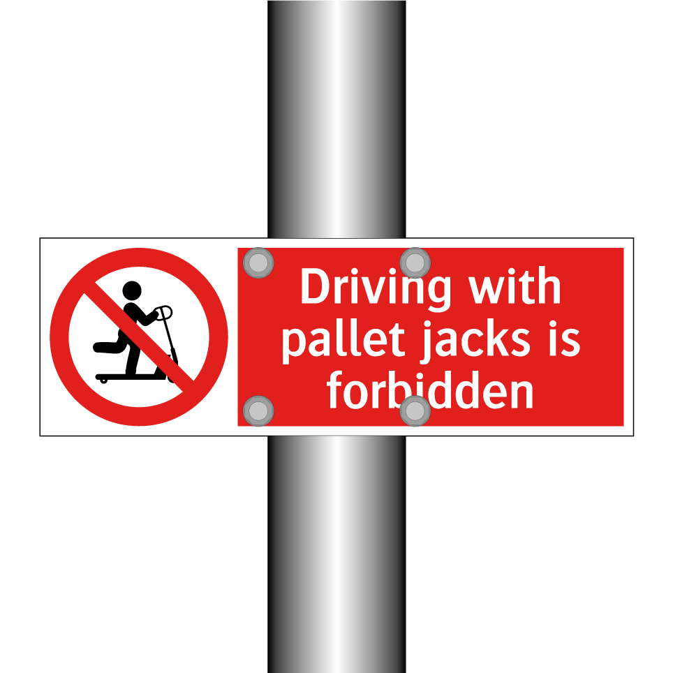 Driving with pallet jacks is forbidden