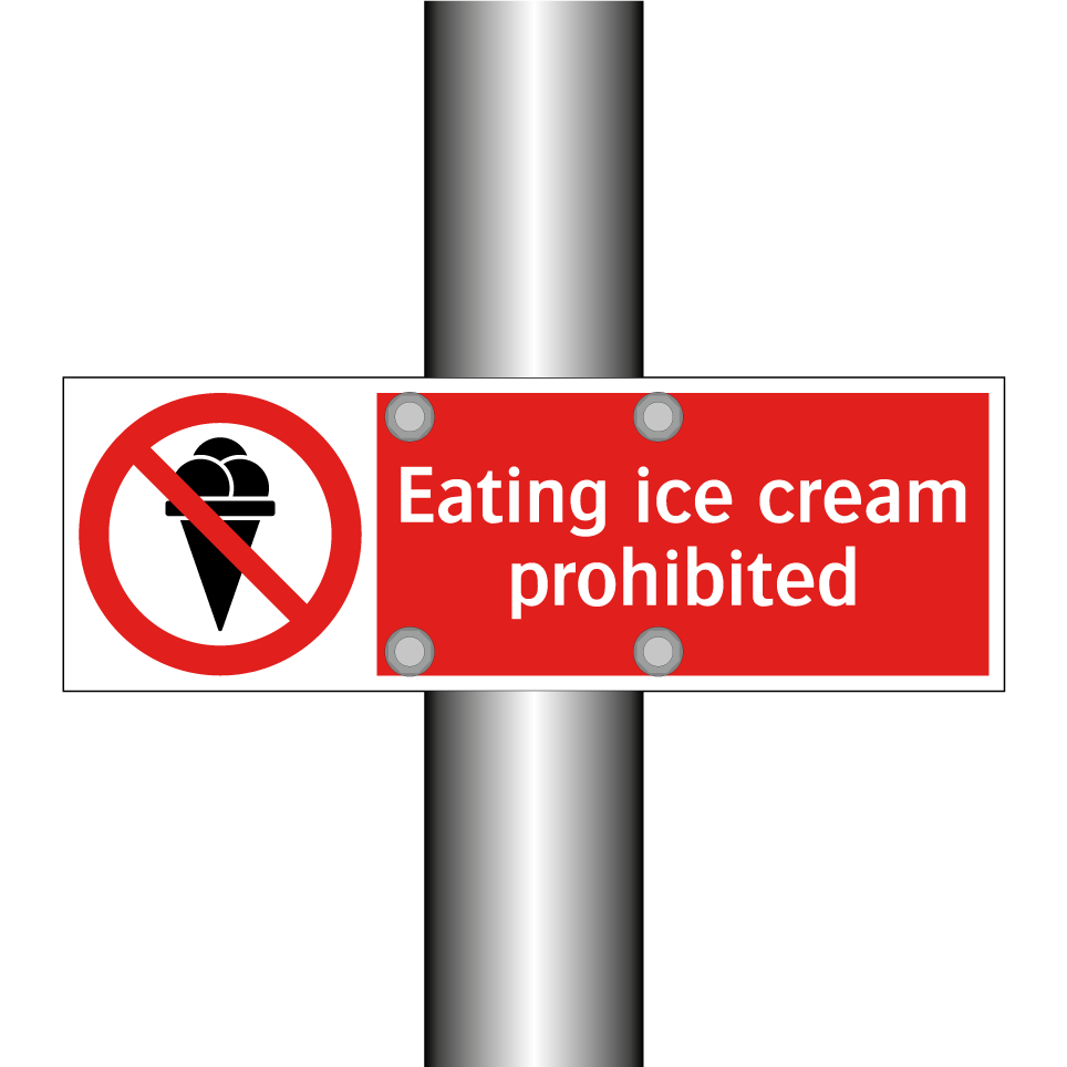 Eating ice cream prohibited