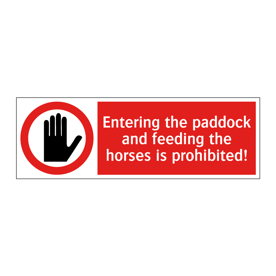 Entering the paddock and feeding the horses is prohibited!