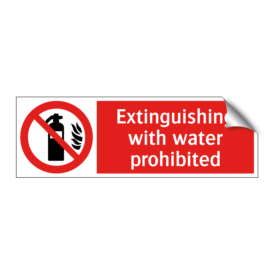 Extinguishing with water prohibited