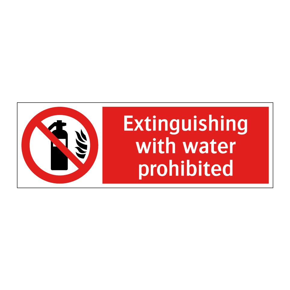 Extinguishing with water prohibited