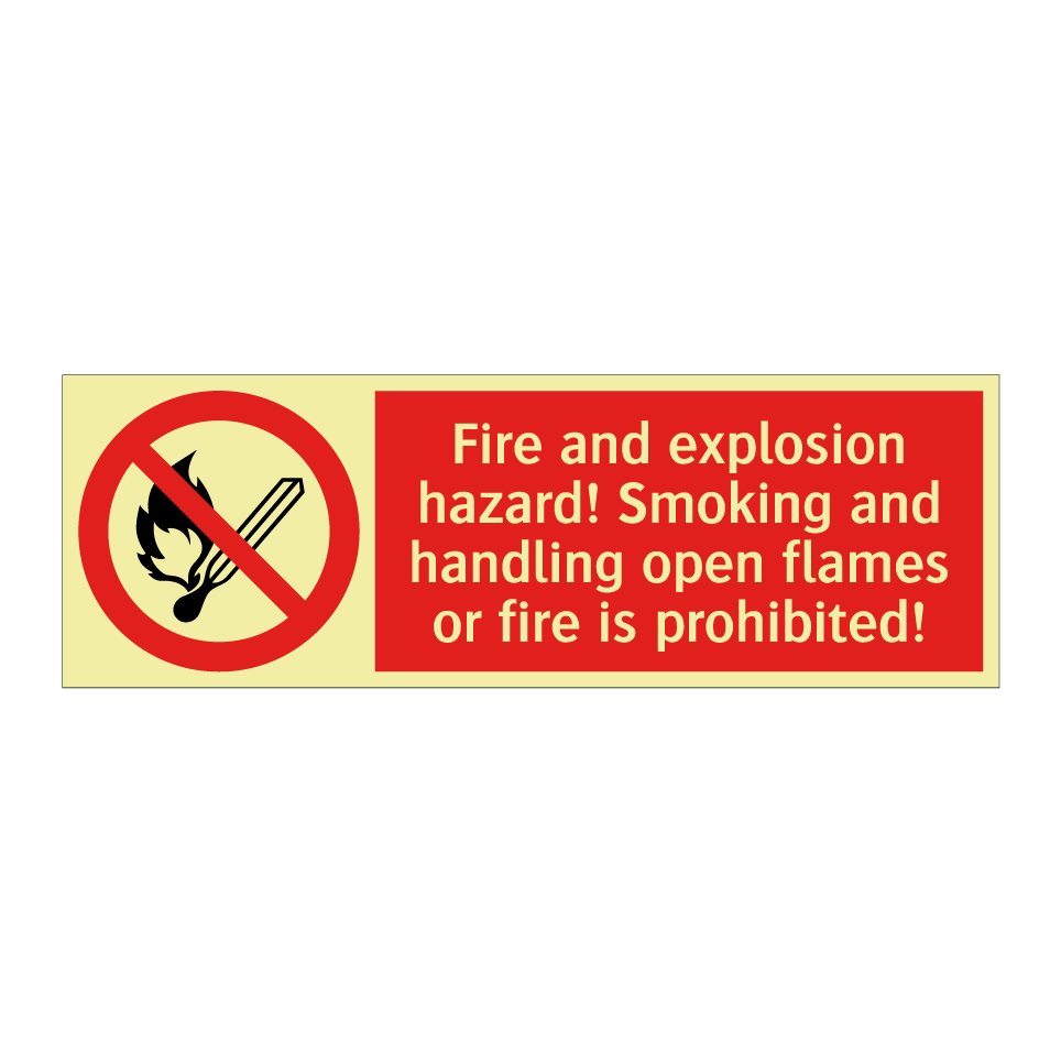 Fire and explosion hazard! Smoking and handling open flames or fire is prohibited!