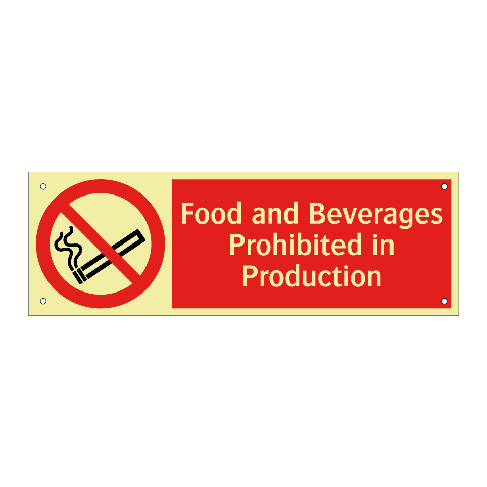 Food and Beverages Prohibited in Production